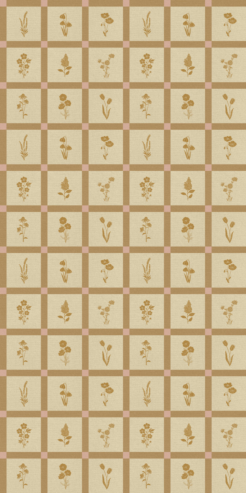 Woven Wildflower in Mustard/Pink color