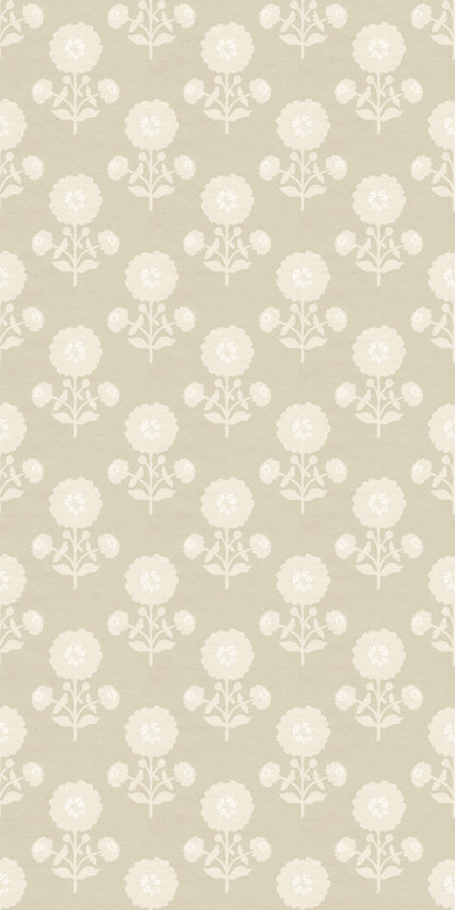 Image of Zinnia in Tan Wallpaper