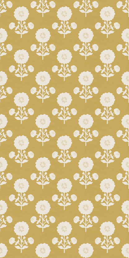 Image of Zinnia in Mustard Wallpaper