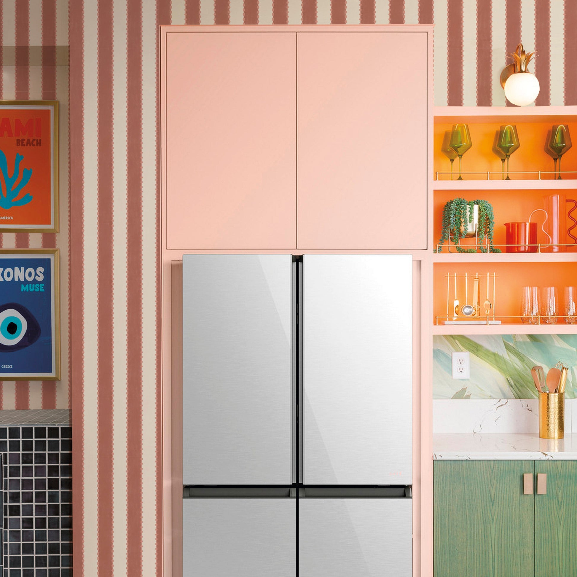 Image of Tide Stripe in Terracotta Wallpaper
