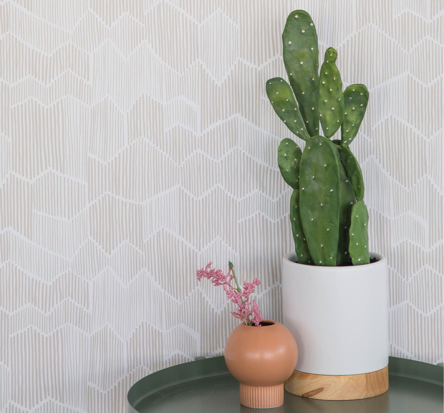 Image of Vertical Lines in Neutral Wallpaper