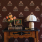 Blooming Poppies Wallpaper in Maroon/Blush