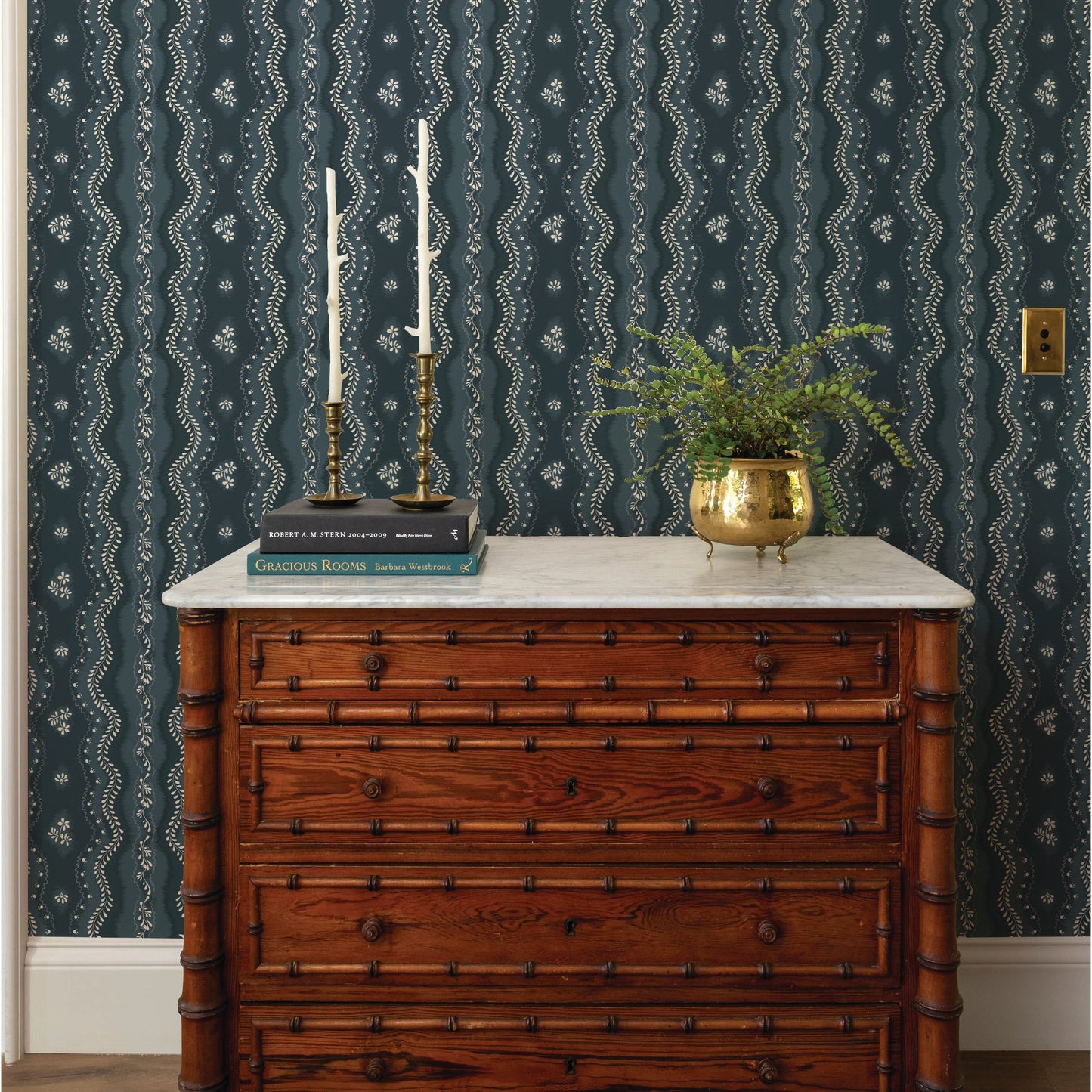 Image of Idlewild in Deep Blue Wallpaper