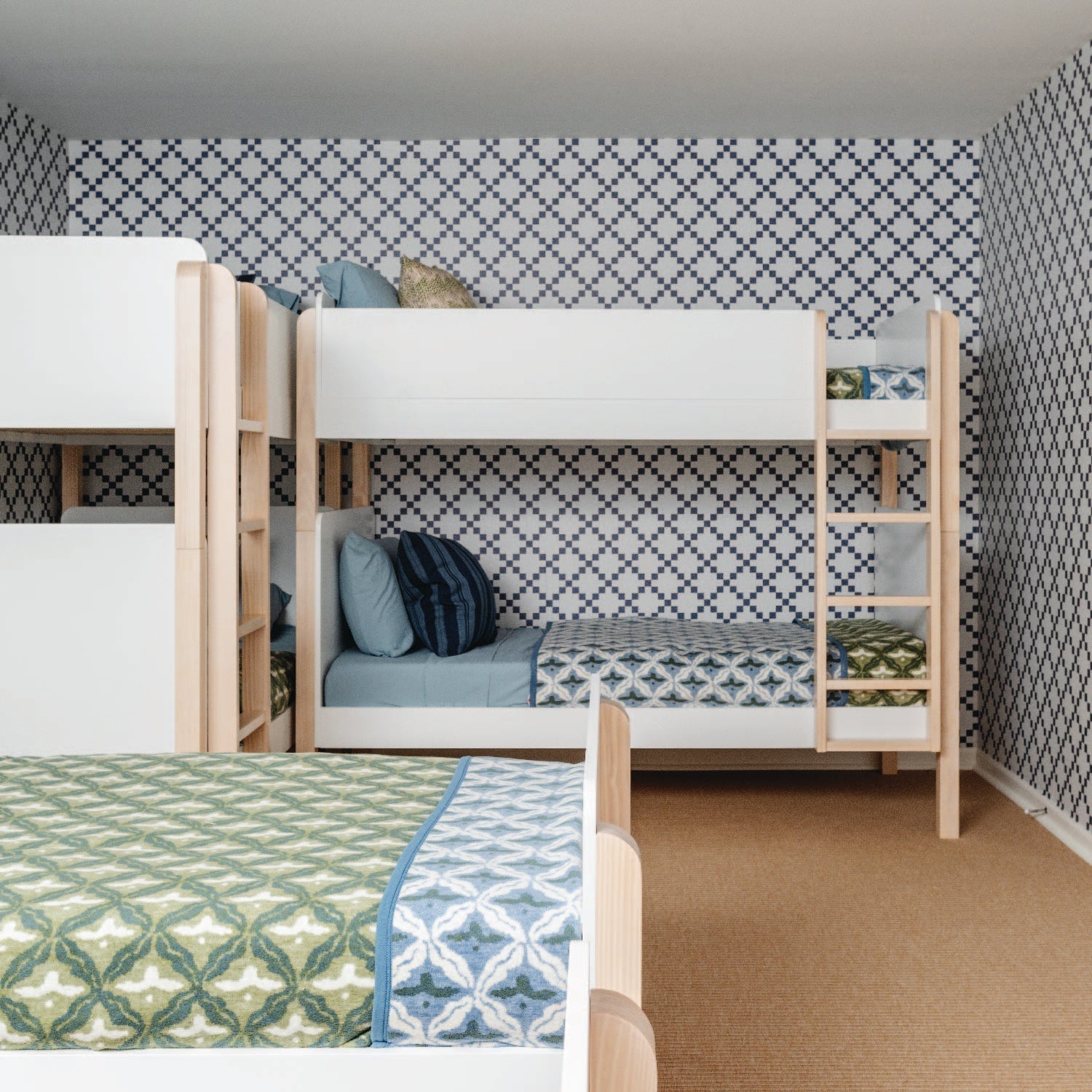 Patchwork in Navy wallpaper.