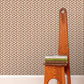 Image of Flower Stamp in Brown Cream Wallpaper