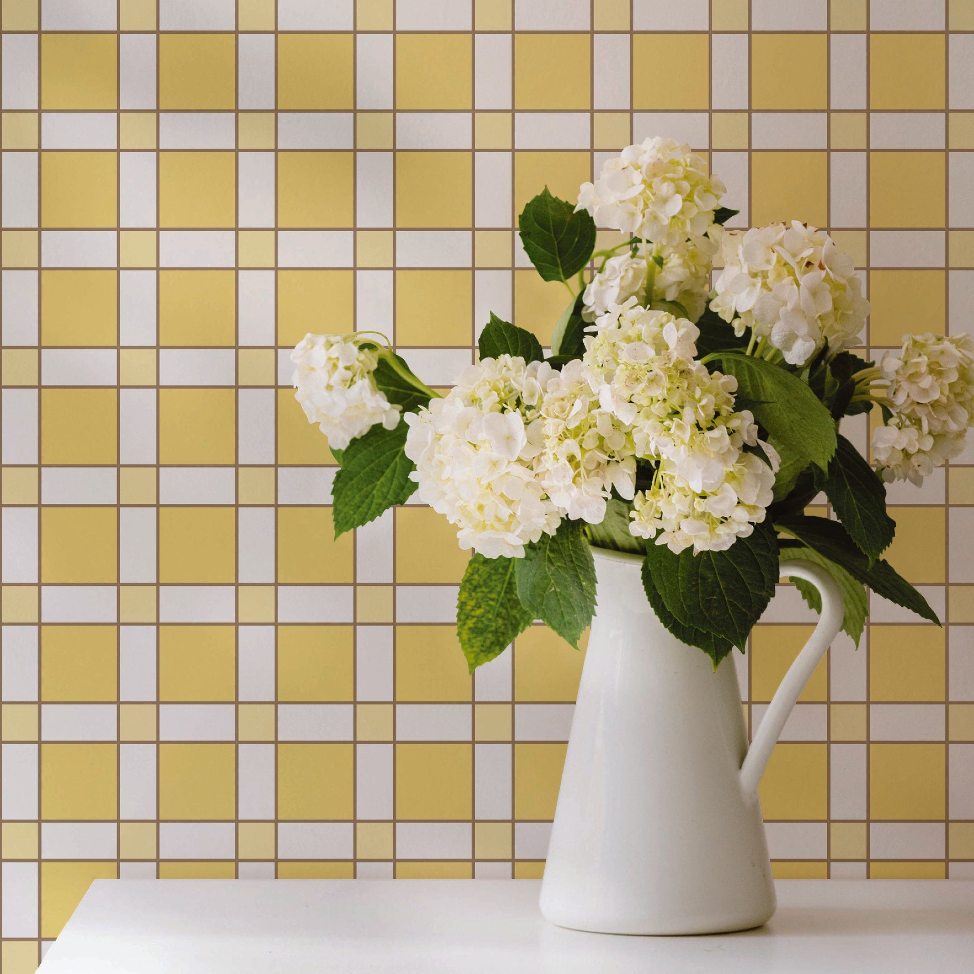 Heritage Check Tile Decal Tile/Flooring in Canary