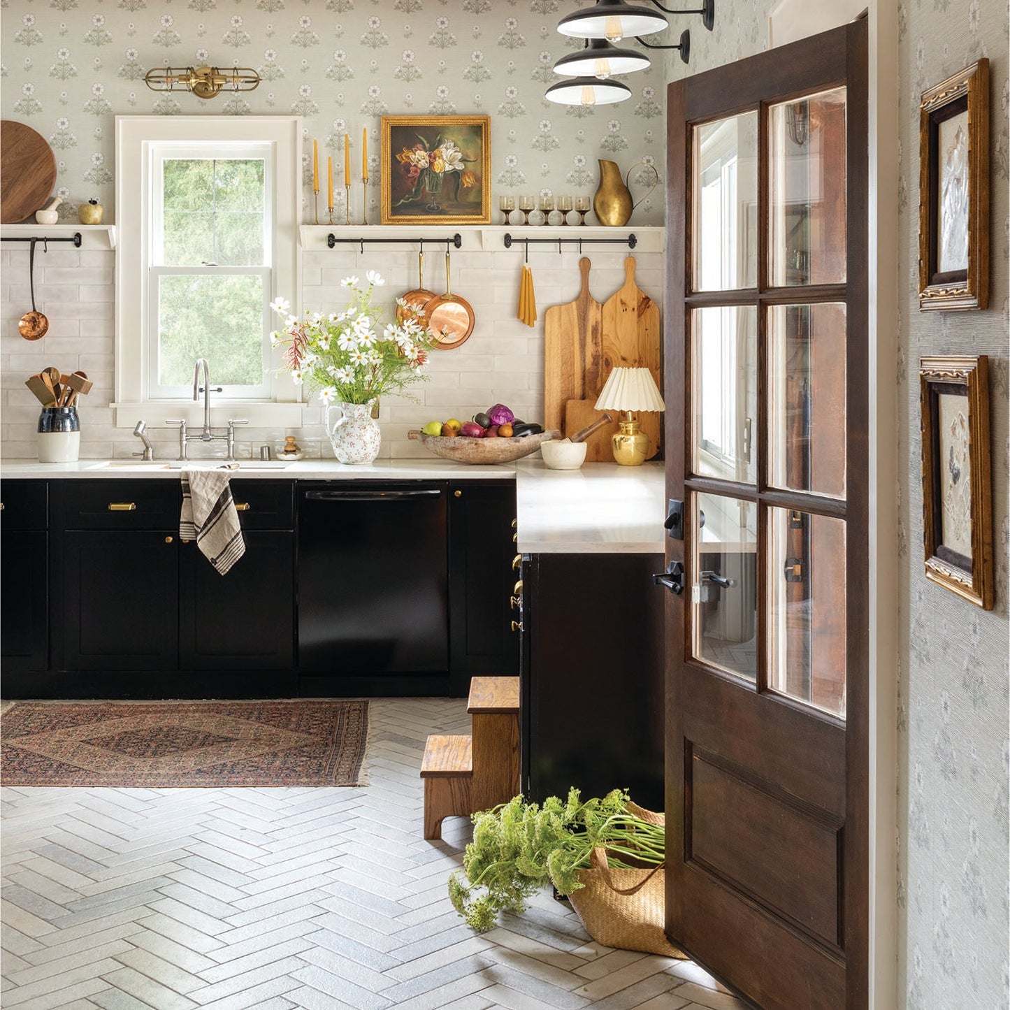 Image of Cosmo Block Print in White/Light Tan Wallpaper