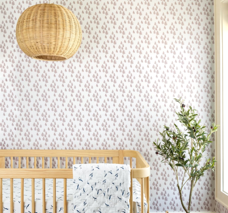 Image of Seaweed in Mauve Wallpaper