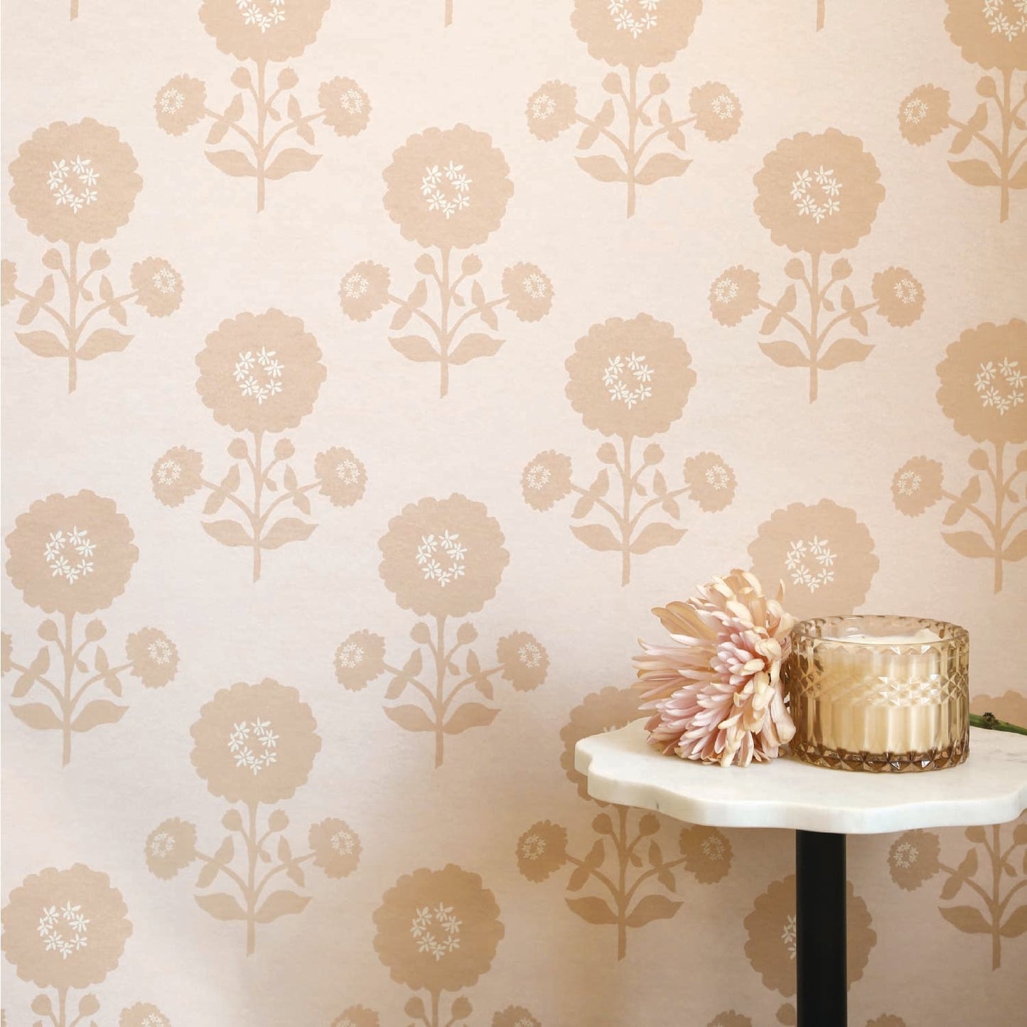 Image of Zinnia in Blush Wallpaper