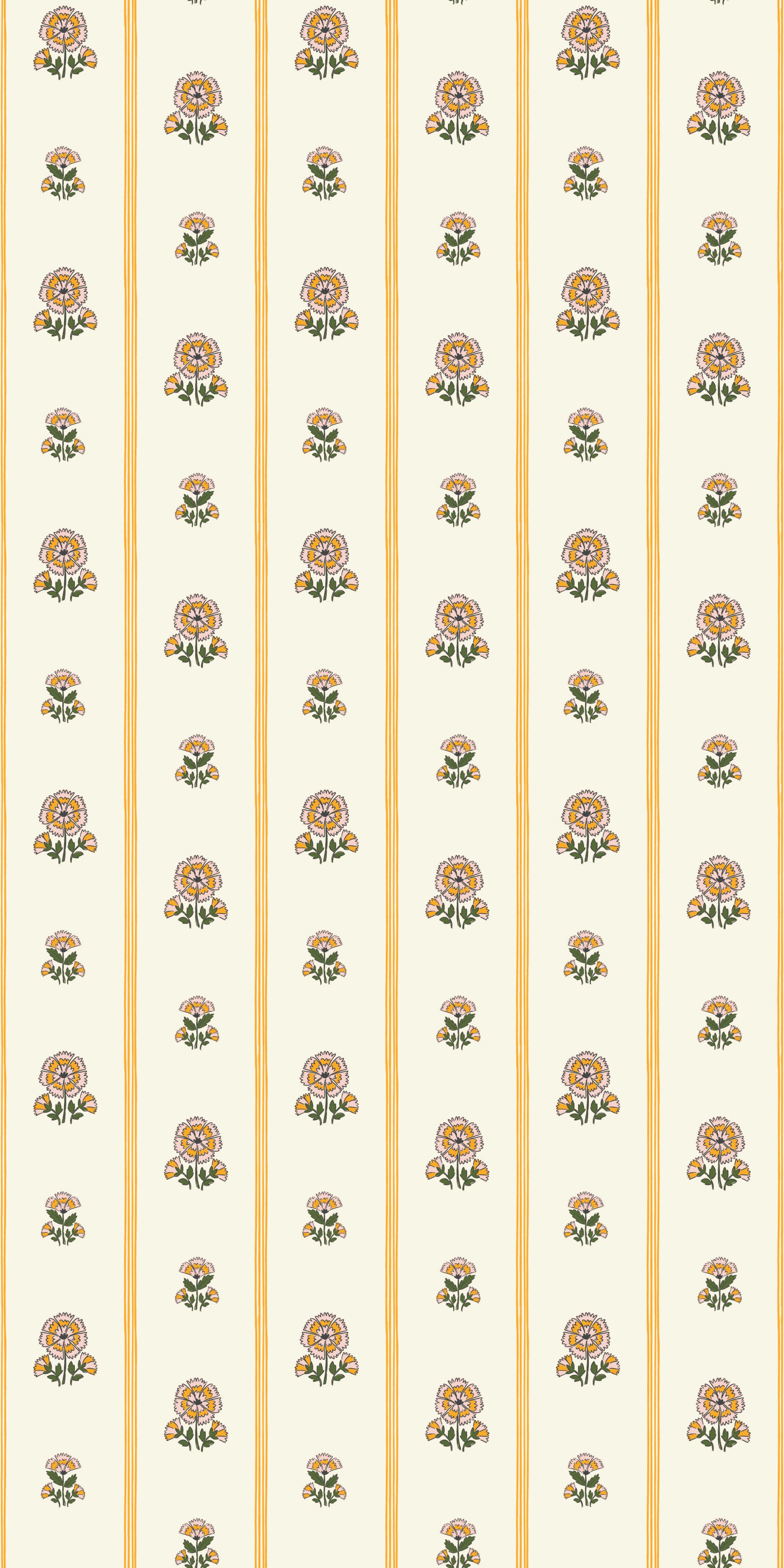 Fan Floral Stripe