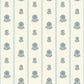 Image of Fan Floral Stripe in Powder Blue Wallpaper