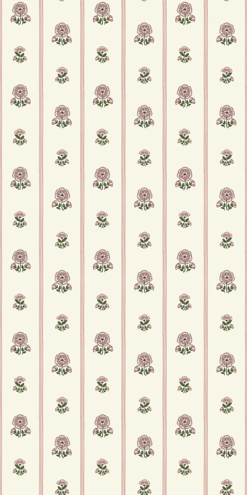 Fan Floral Stripe in Blush color