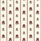 Image of Fan Floral Stripe in Burgundy Wallpaper