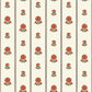 Image of Fan Floral Stripe in Burnt Orange Wallpaper