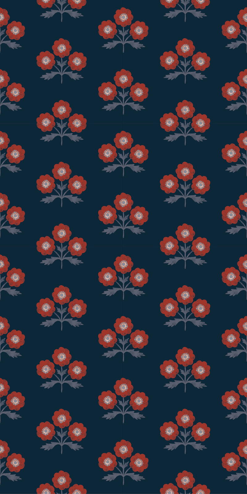 Field Floral in Crimson color
