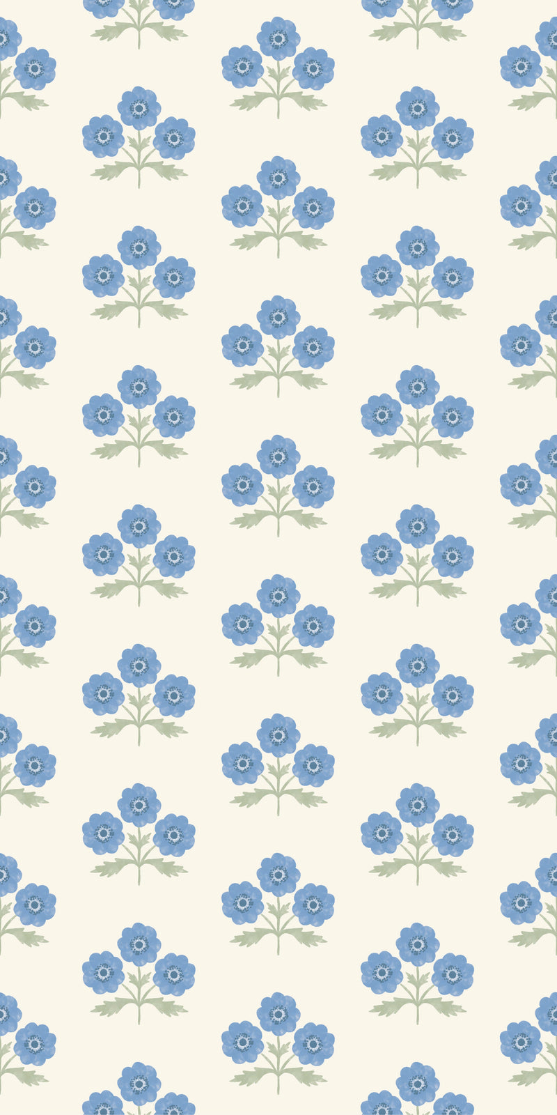 Field Floral in Sky Blue color