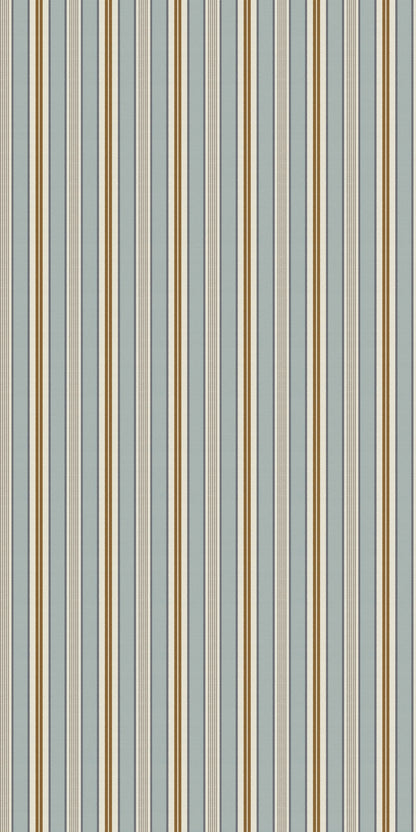 Image of Handloom Stripe in Blue Wallpaper
