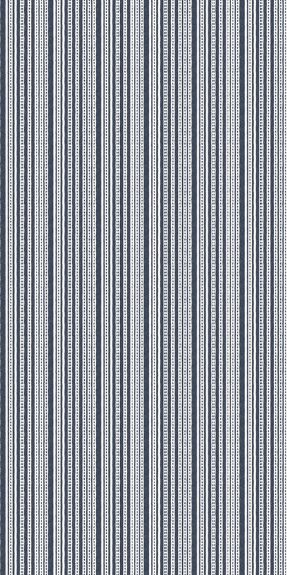 Image of Harbor Stripe in Navy Wallpaper