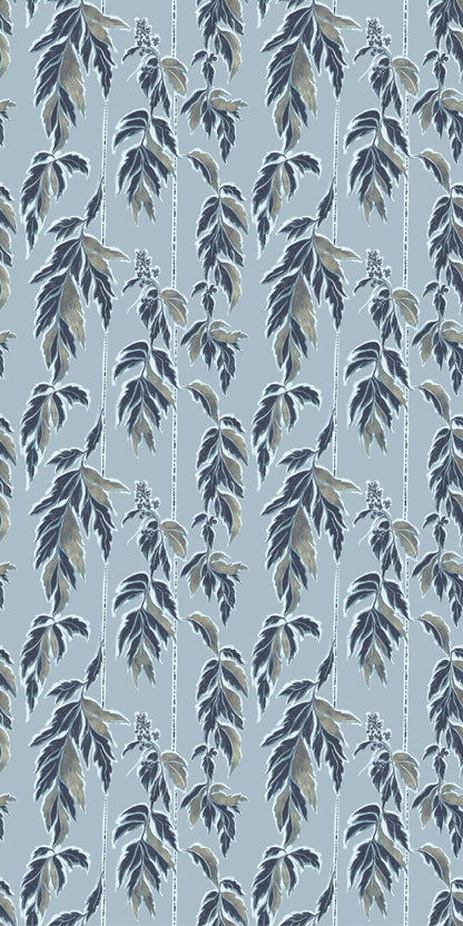 Image of Legacy Leaves in Light Blue wallpaper