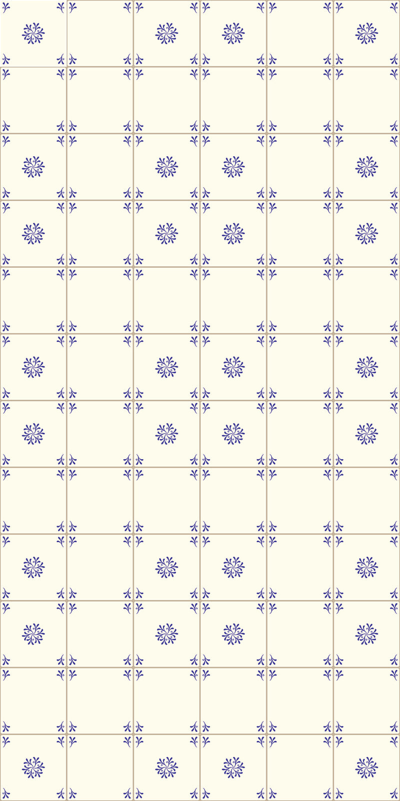 Porto Tile Decals in White/Blue color