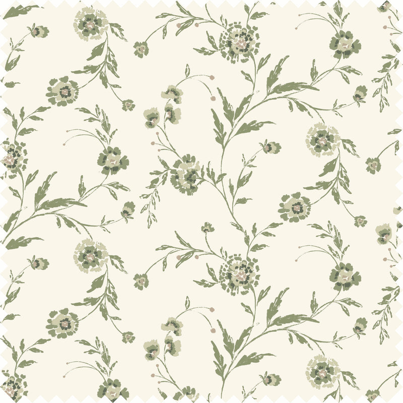 Waverly Sheer Fabric in Garden Green color