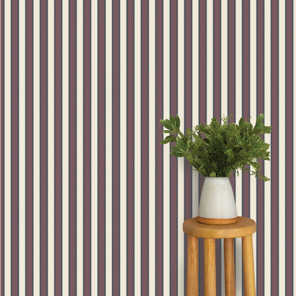 Image of Wilder Stripe in Mulbery/Blue Wallpaper