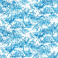 Jungle Toile in Blue on White Wallpaper