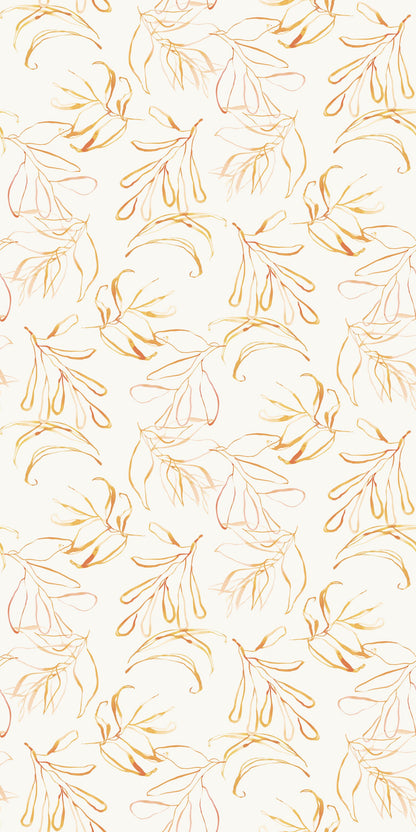 Image of Botany in Tangerine and Ivory wallpaper
