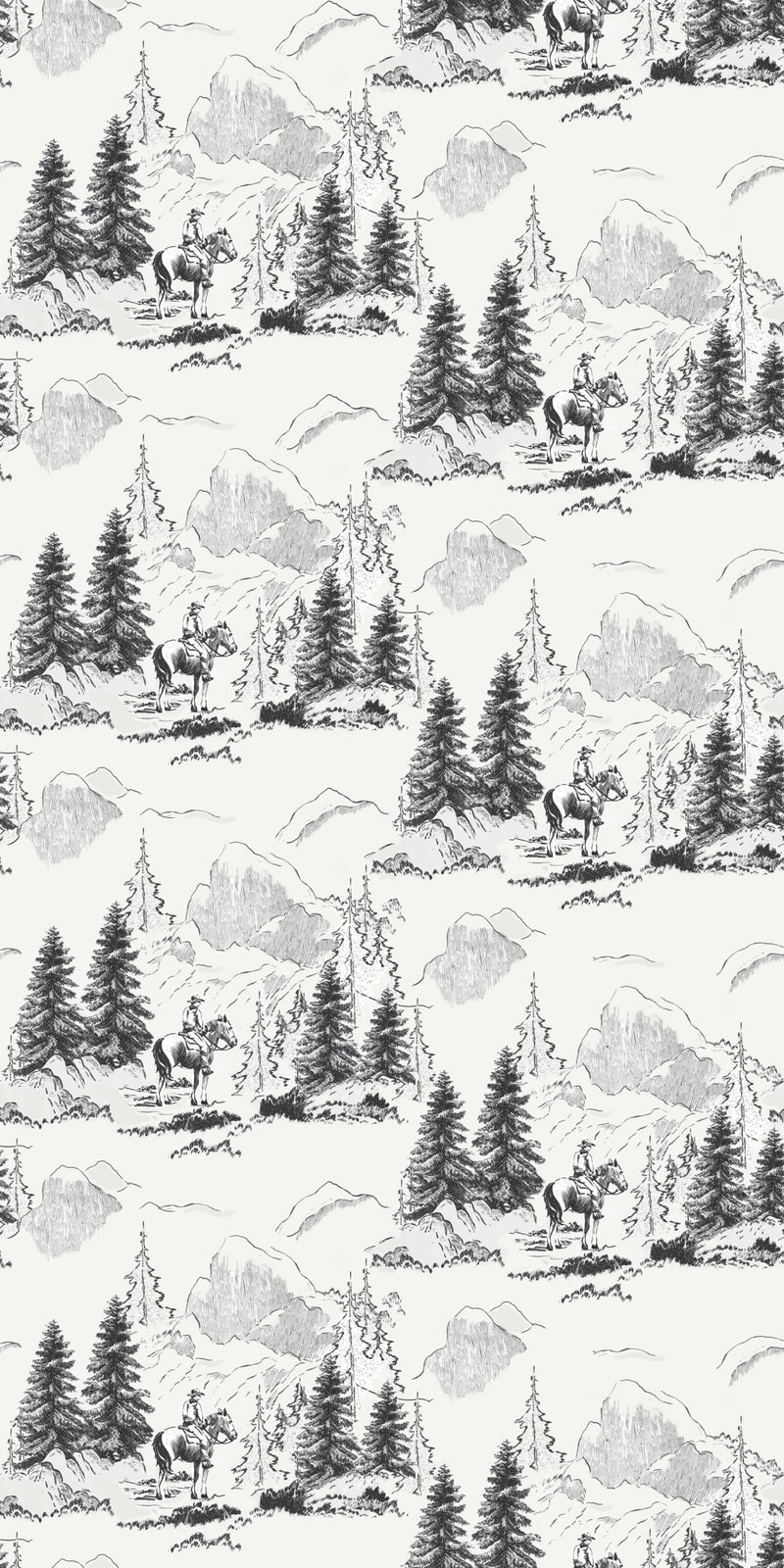 Cowboy Toile in Black and White color