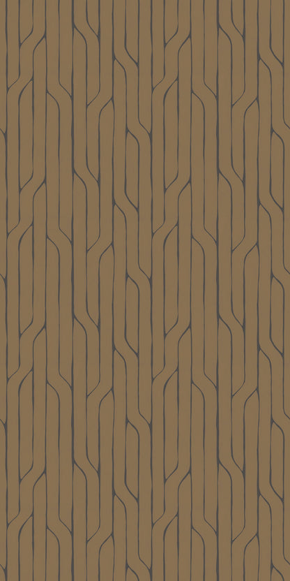 Image of Crossing Lines in Gold Wallpaper