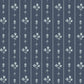 Image of Floral Stripe in Blue Wallpaper