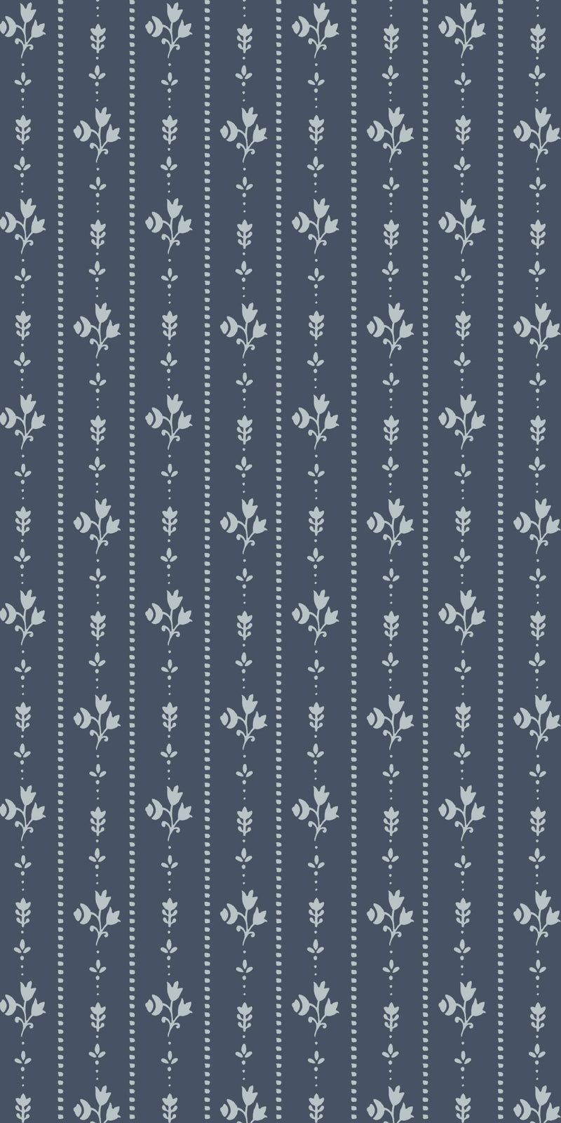 Floral Stripe in Blue color