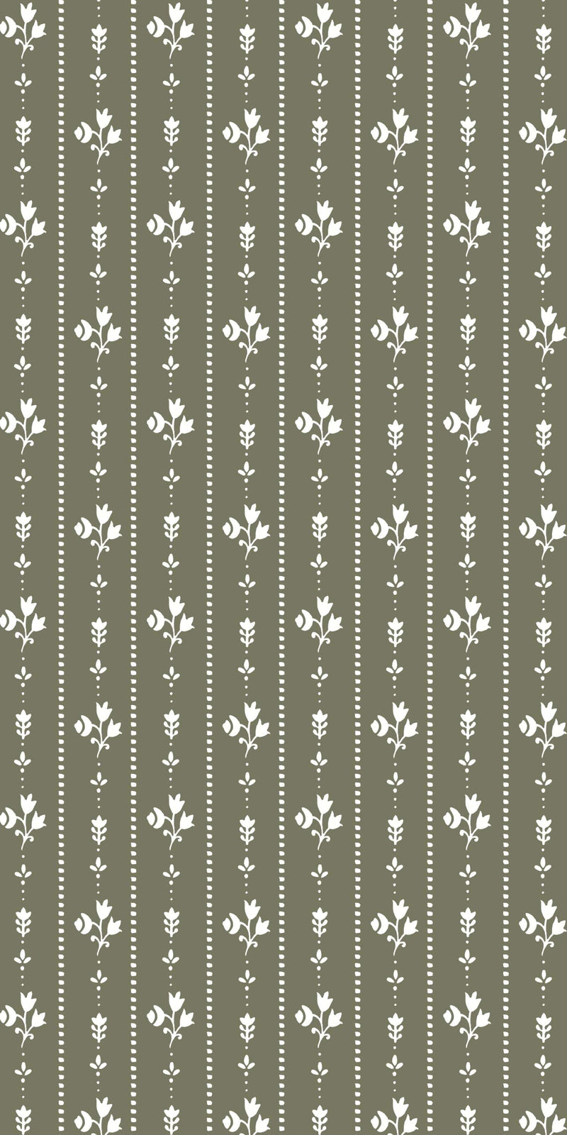 Floral Stripe in Olive color