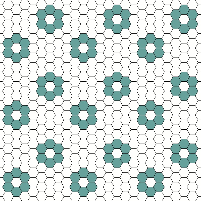 Hexagon Tile Decals in Teal color