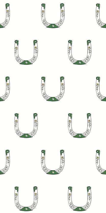 Image of Horseshoe in White Wallpaper
