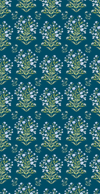 Image of Midnight Bloom in Midnight Blue wallpaper