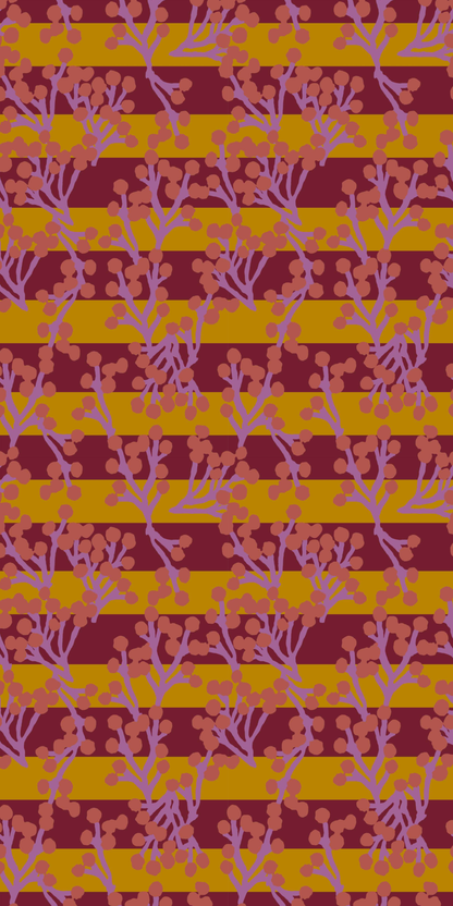 Image of Petit Twigs in Berry Wallpaper
