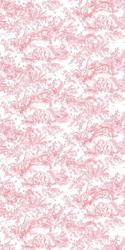 Image of Jungle Toile in Pink Wallpaper