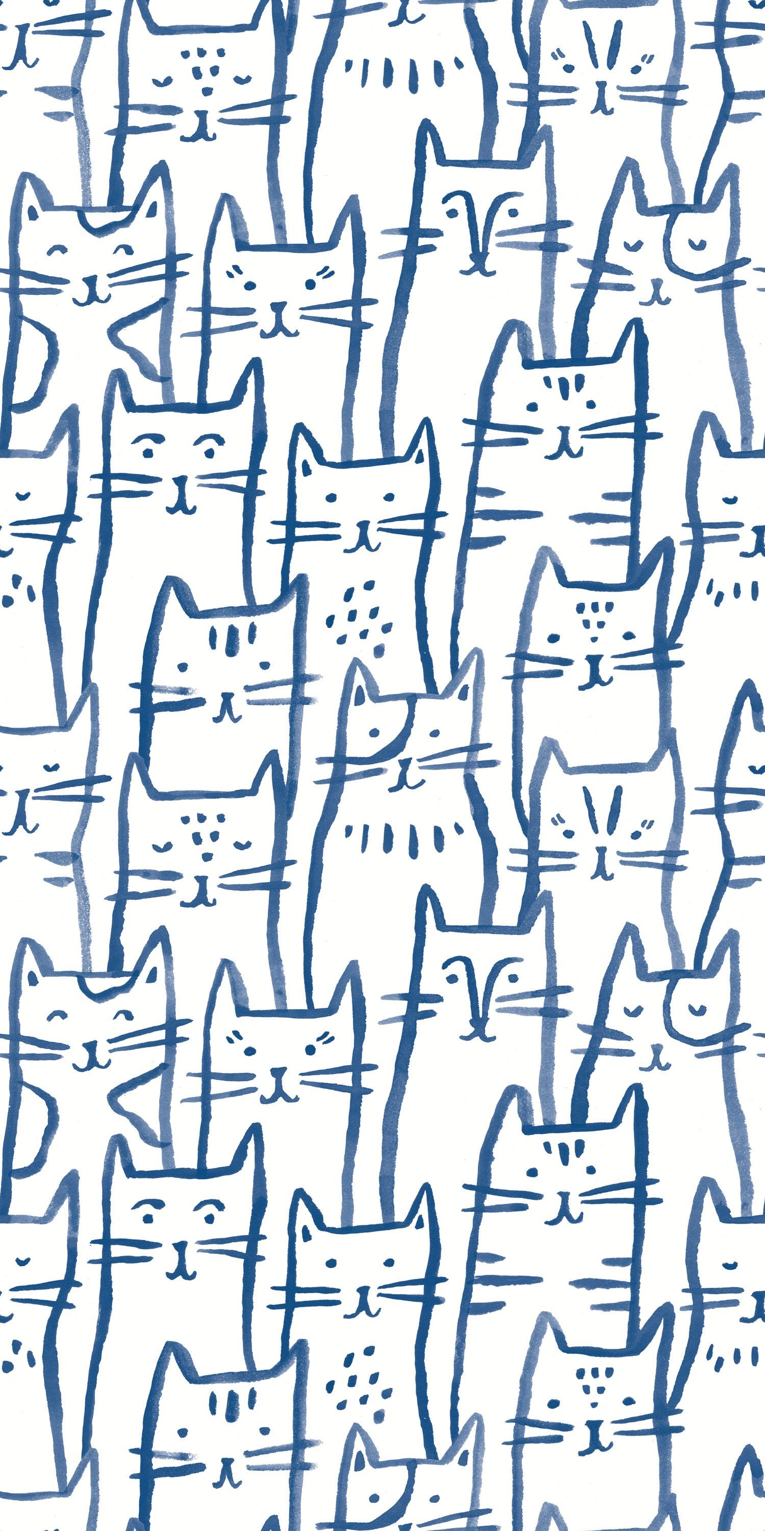 Peel and Stick Colorful Hipster Cats Pattern Funky Wallpaper  Etsy