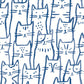 Smitten Kitten in Blue Wallpaper