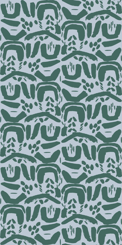 Shaping Up in Blue and Green Wallpaper