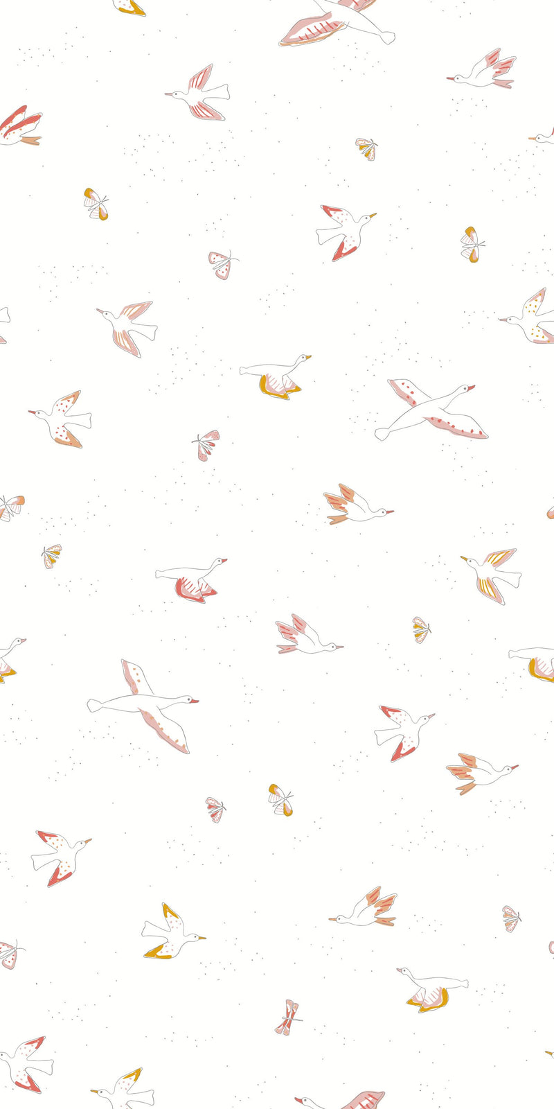 Birds of a Feather in Pink and White color