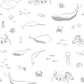Image of Life Aquatic in Light Blue and White wallpaper