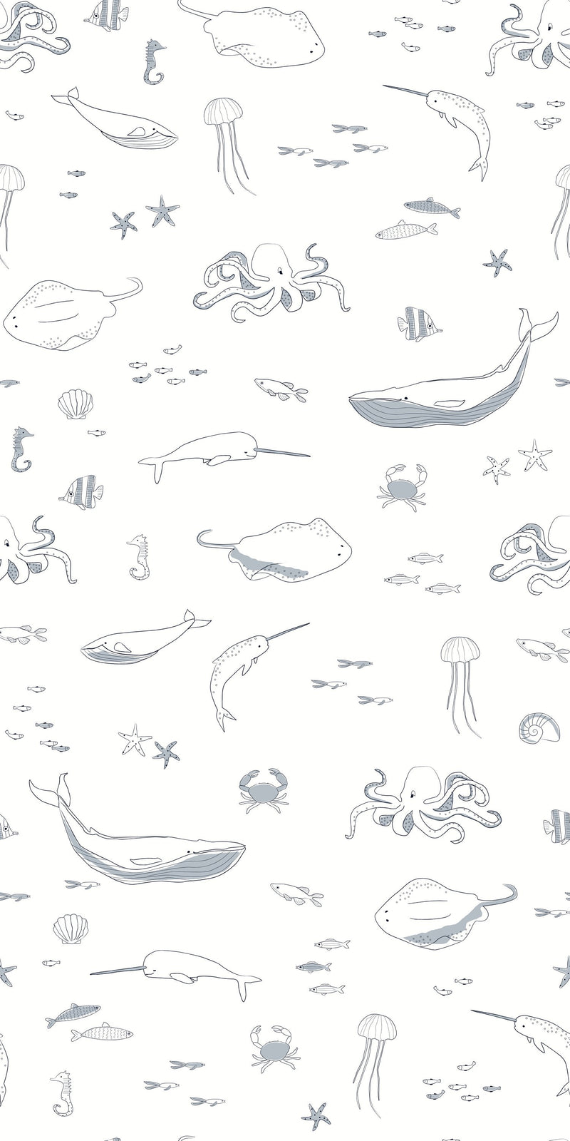 Life Aquatic in Light Blue and White color