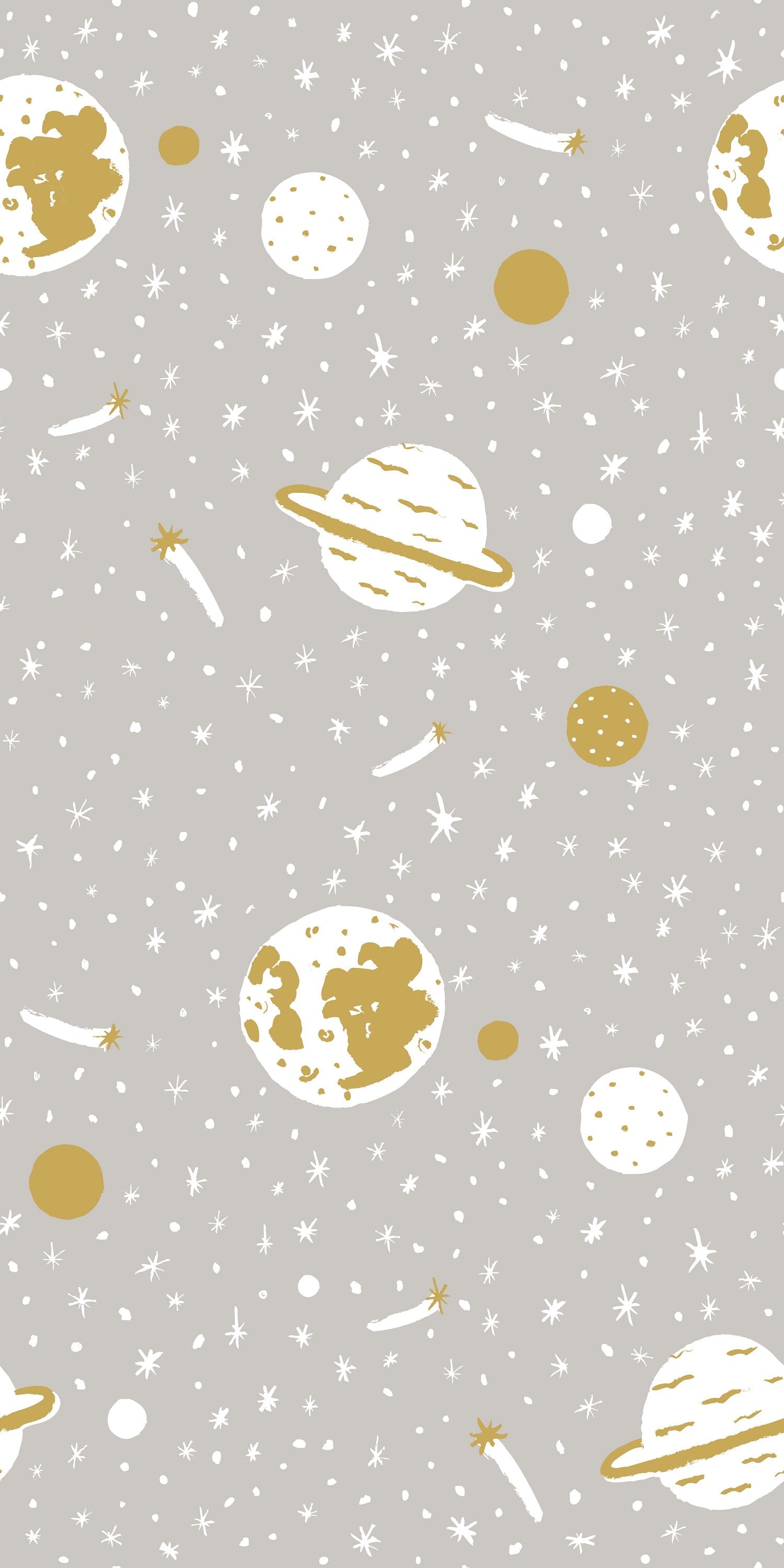 Cute Space Theme Wallpaper for Kids Room Blue  Grey  lifencolors