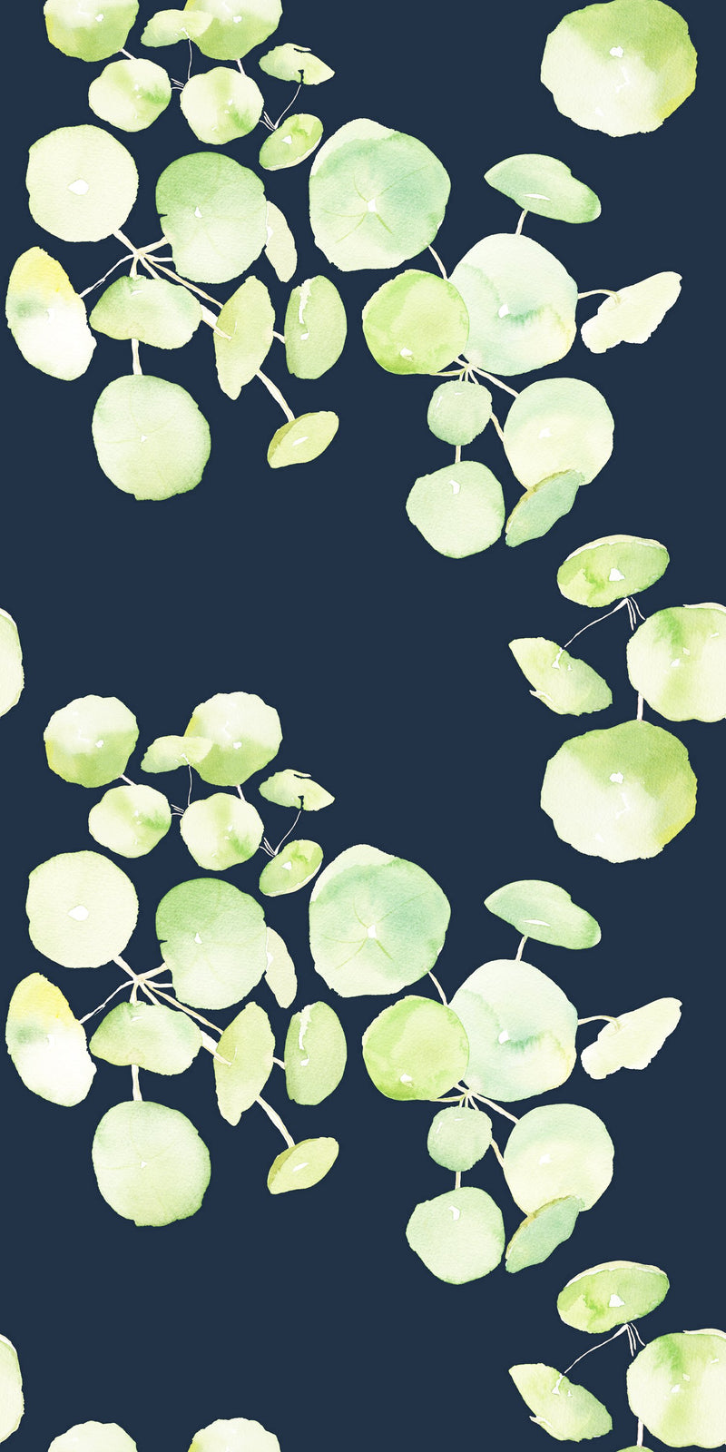 Spring Leaves in Navy color