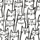 Image of Smitten Kitten in Black and White Wallpaper