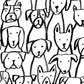 Image of Puppy Pile in Black and White Wallpaper