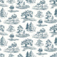Image of Tree Toile in Blue Wallpaper