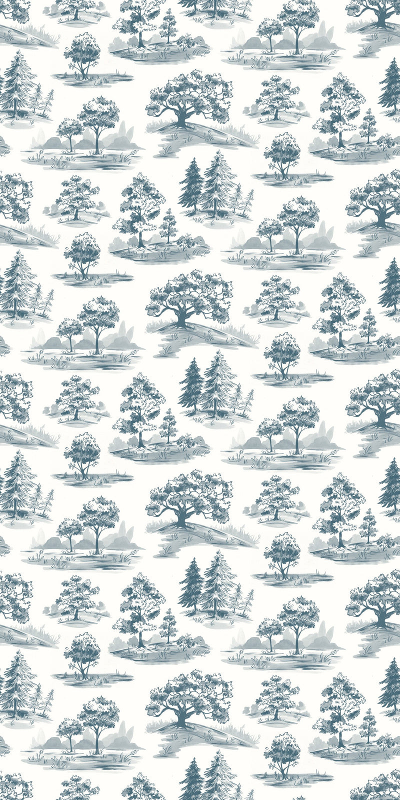 Tree Toile in Blue color
